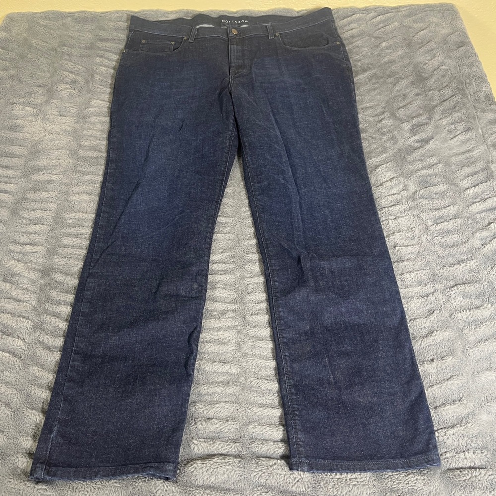 Mott & Bow Mens Slim Fit Jeans Dark Indigo Blue 40x32 Comfort Stretch Denim